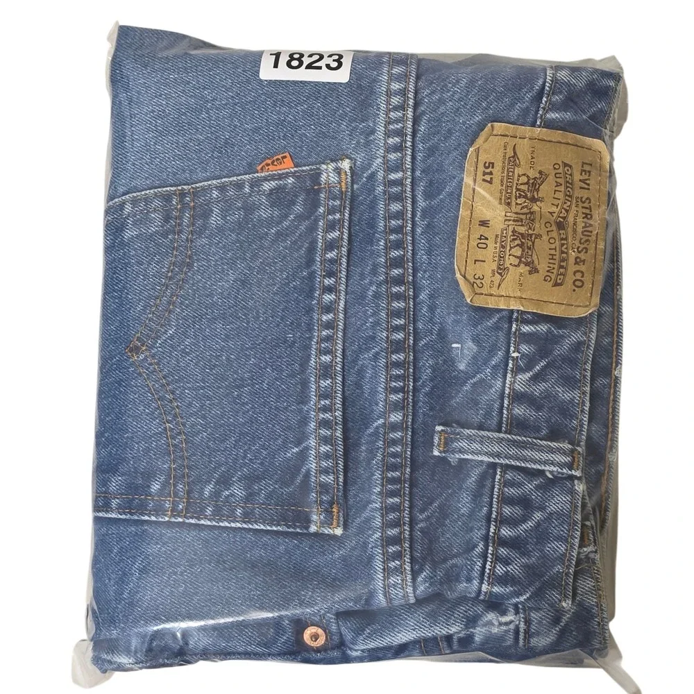 VTG Levi's 517 Jeans 40x32 Orange Tab Bootcut Blue Mens Denim *READ*